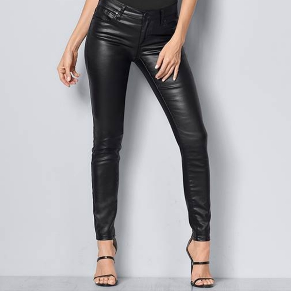 bebe Pants - bebe - vegan leather 5 pocket skinny trousers size 27